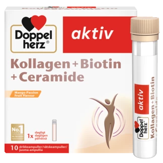 Doppelherz aktiv Kollagen+Biotin+Ceramide  Set forfra