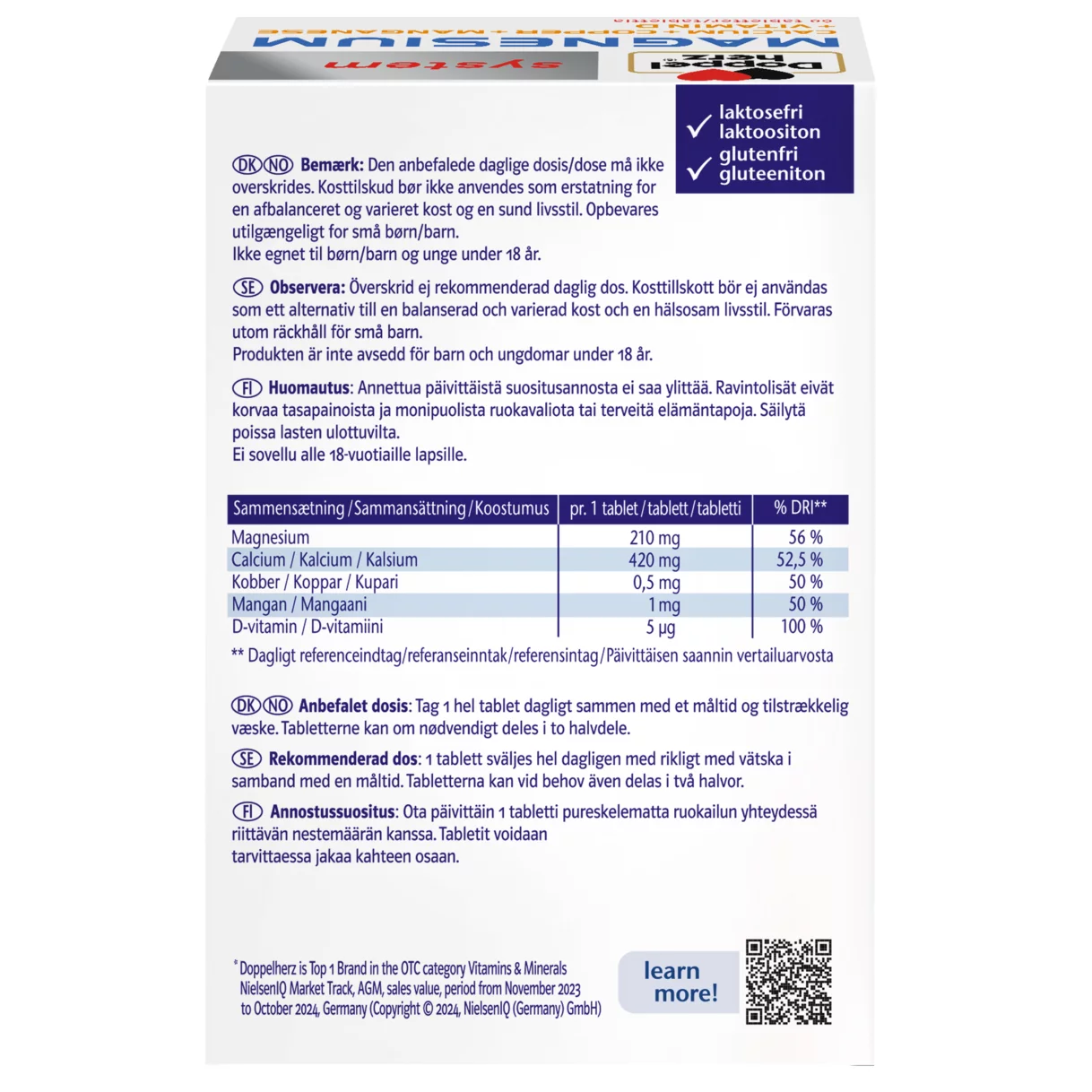 Doppelherz system MAGNESIUM + CALCIUM  Bagfra