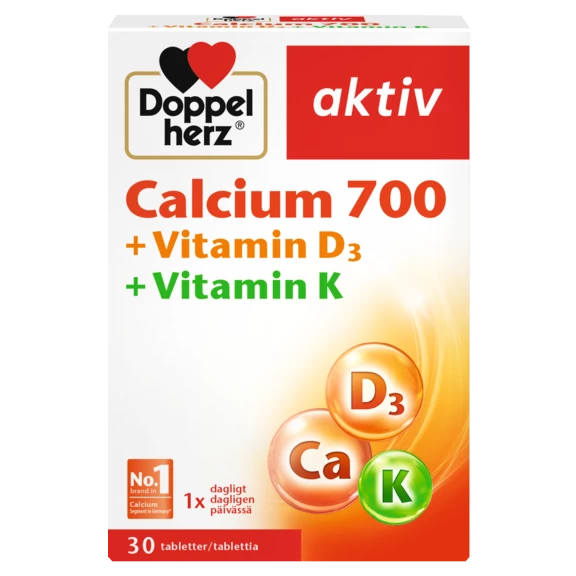 Doppelherz aktiv Calcium 700 + Vitamin D3 + Vitamin K Set forfra