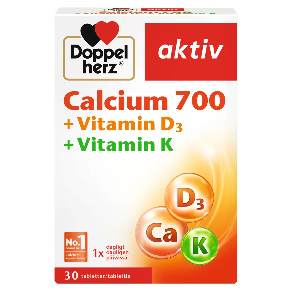 Doppelherz aktiv Calcium 700 + Vitamin D3 + Vitamin K Set forfra