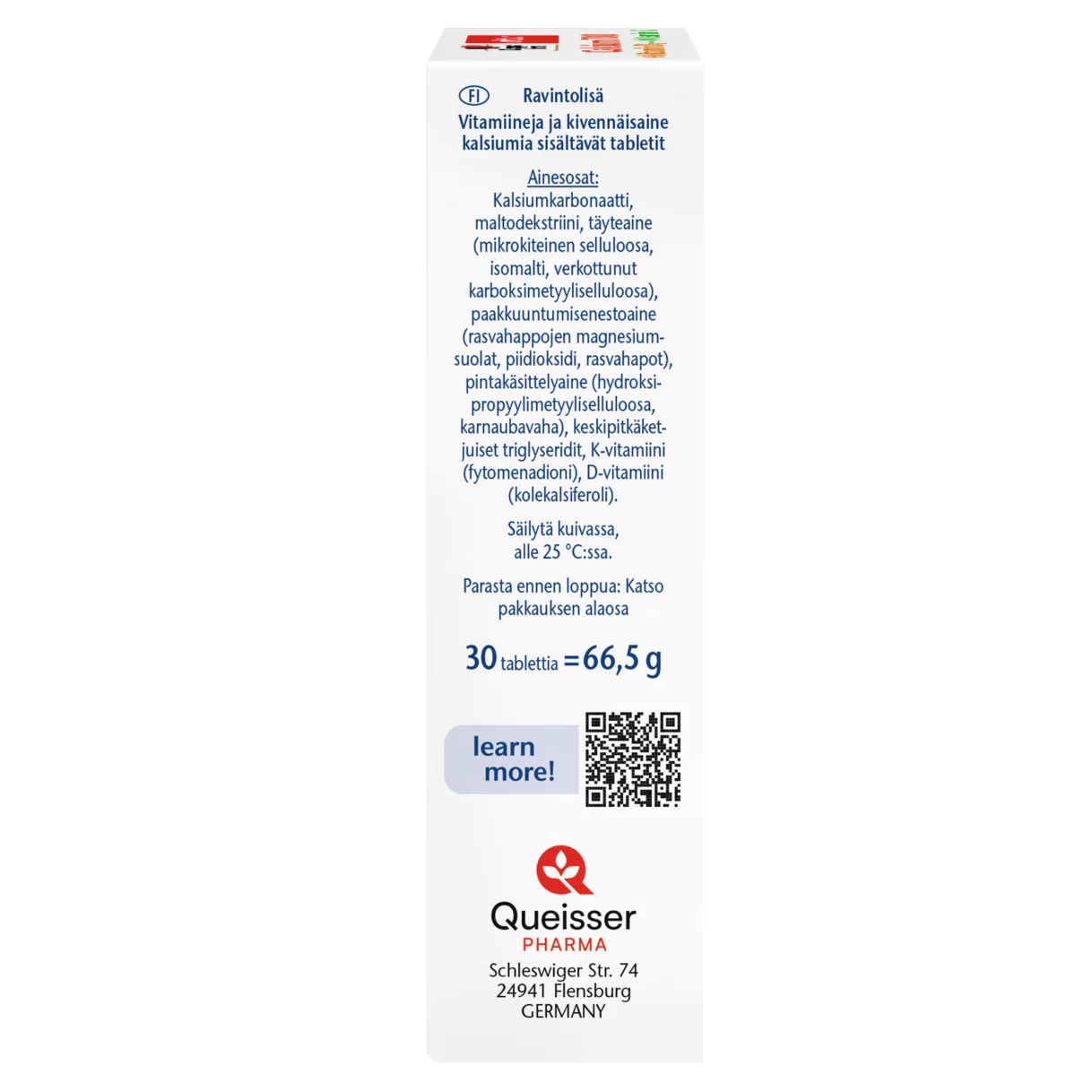 Doppelherz aktiv Calcium 700 + Vitamin D3 + Vitamin K Venstre sidevisning